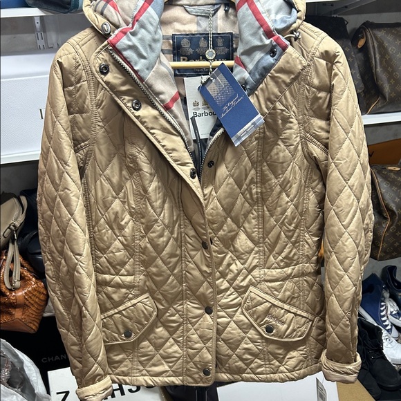 Barbour Tan Quilted Puffer Jacket - Picture 3 of 6